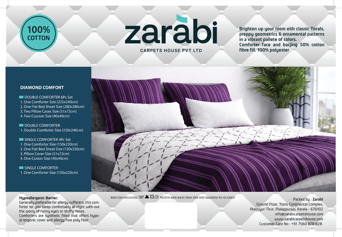 Diamond Comfort comforter and bedding set